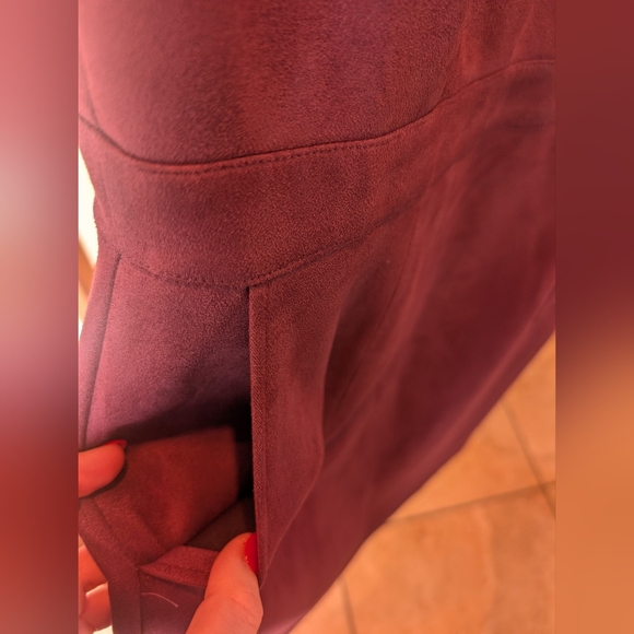 Rich Purple Suede Feel Sleeveless Dress - Picture 2 of 8